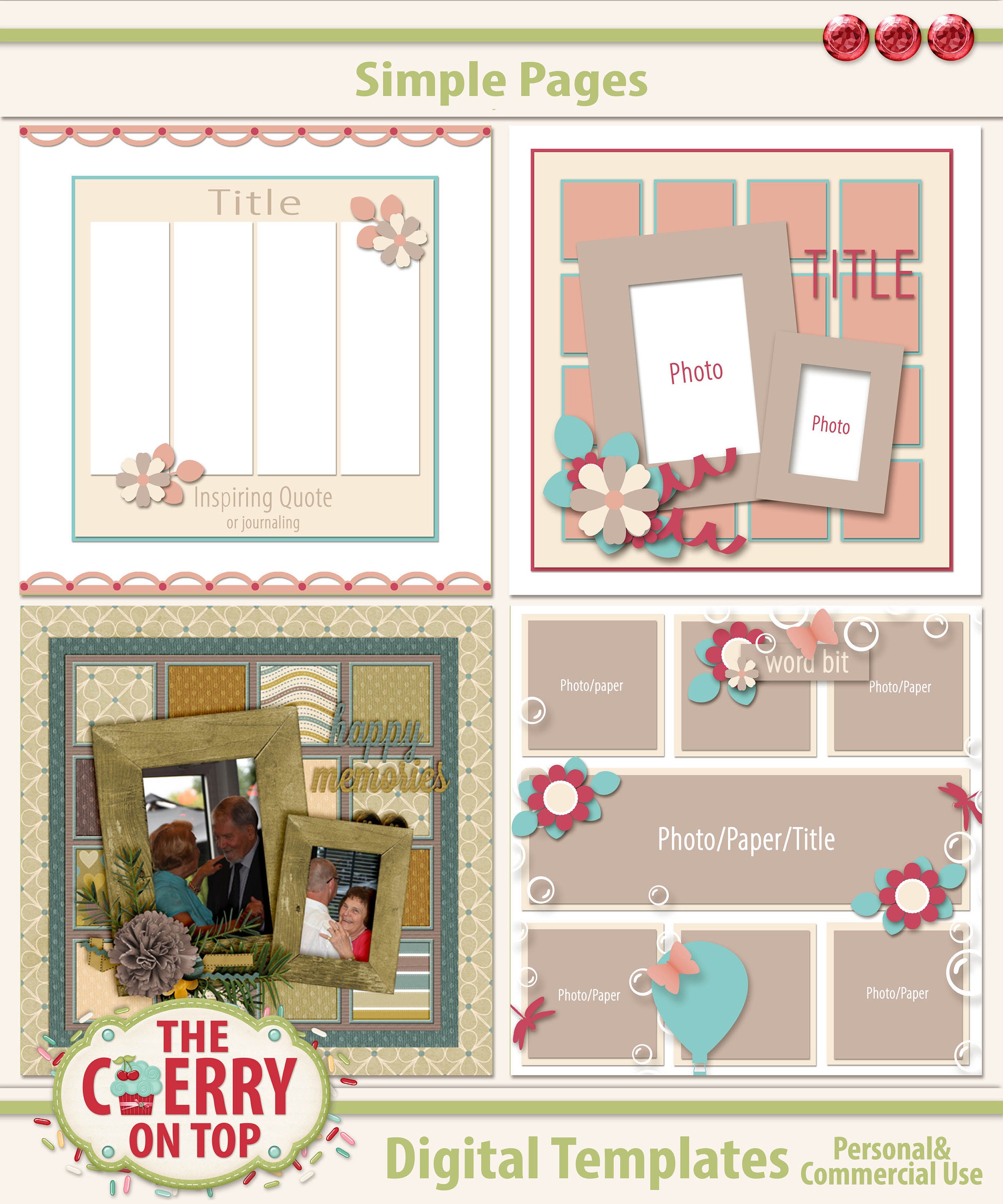 Simple Pages Digital Scrapbooking Templates