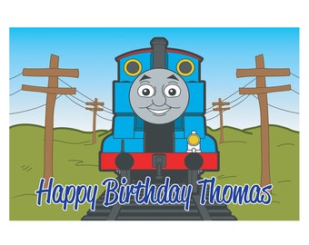 Thomas the Train Backdrop 2'x3' // Custom Vinyl Banner // Thomas the Train Birthday Banner // Thomas Train Wall Decor