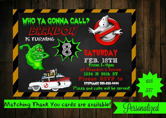 Ghostbusters invitation printable ghostbusters birthday