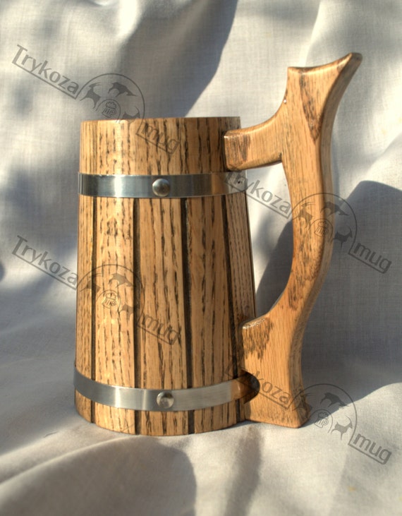 Wooden Beer mug 07 l 23oz Groomsmen gift Groom gifts