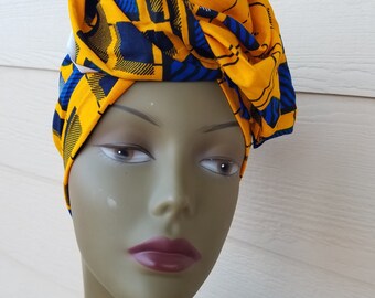 Yellow Headwrap; Yellow African Headwrap; African Clothing; African Fabric Headwrap; African Scarf; Fabric Headwrap: Headwrap; Head tie