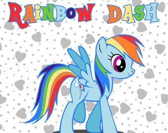 My Little Pony "Rainbow Dash" and Title SVG Vector File Cricut Explore & More