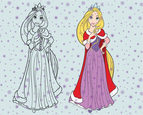 Download Disney princess Rapunzel Christmas SVG cutting ESP vector