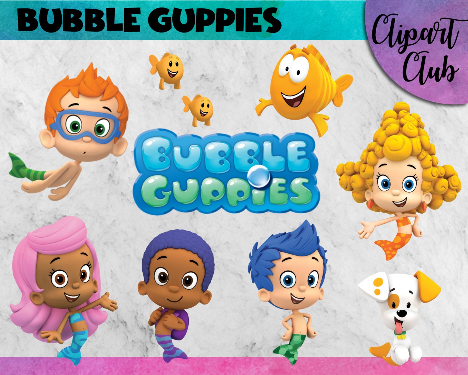 Bubble Guppies Clipart 22 PNG's - 300 DPI Instant Digital Download ...