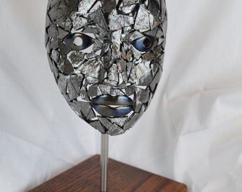 Original Metal Sculpture of a Woman's Head