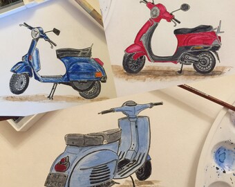 Vespa art | Etsy