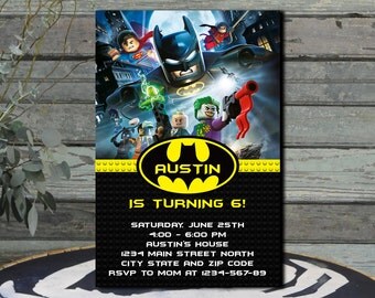Batman Lego / Batman Lego Invitation / Batman Lego Birthday invitation / Batman Lego Party / Lego Batman / Lego Batman Printable / Lego