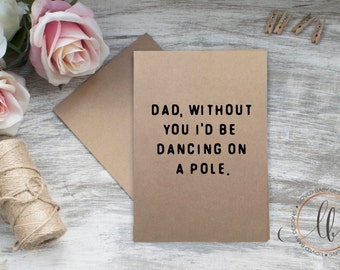 Father's Day Card - Dad Birthday Card - I love you Dad Card - Just Because Card - A7, Blank Inside