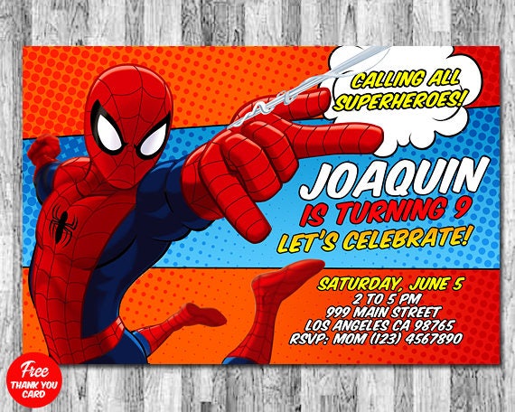 Spiderman Birthday Invitations 6