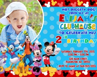 Mickey Mouse Clubhouse Invitation Birthday Party Mickey And Friends Invitation
