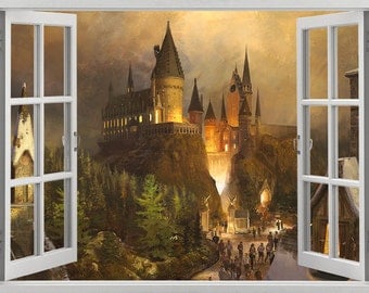 Harry Potter, Hogwarts Castle wall sticker, decal, self-adhesive vinyl