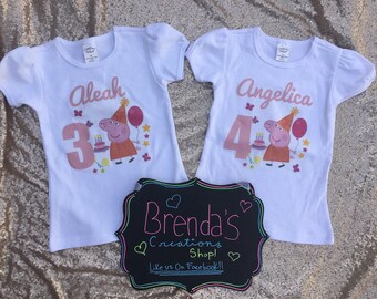Peppa Pig Birthday shirt, Peppa pig shirt, Peppa pig Birthday tutu, Peppa Pig customized birthday shirt. Peppa Pig Tutu, Peppa pig Outfit