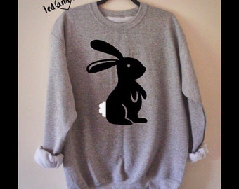 Bunny Sweatshirt, Unique design , S-XXL Ladies Sweatshirt, Mens Sweatshirt, Unisex Sweatshirt, Rabbit sweatshirt, Rabbit hoodie