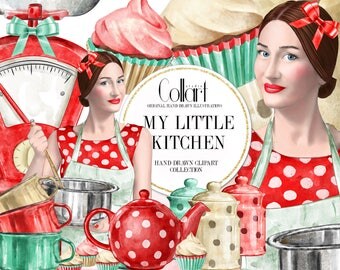 Kitchen Clipart Fashion Girl Illustration Hand Drawn Cooking Bakery Clip Kitchen Clipart Fashion Girl Illustration Hand Drawn Cooking Bakery Clip