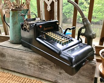 Vintage Burroughs Adding Machine | Burroughs Class 3 Adding Machine | Mechanical Calculator | Rustic Industrial Decor | Mechanical Decor