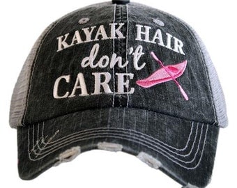 Kayak Hair Don't Care Trucker hat ~ Kayak Hair Don't Care Baseball Hat ~ kayak Hair Don't Care Valentine's Day Gift ~ Kayak Hat