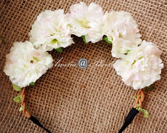 Love Story Ivory Rose Flower Crown, Brides, Bridesmaids or Flower Girls Headband,Rose Floral Crown