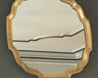 Hollywood Regency scalloped mirror made in Italy, Florentia