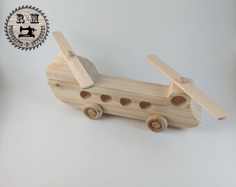 Wood Toy Helicopter - Ready to Ship