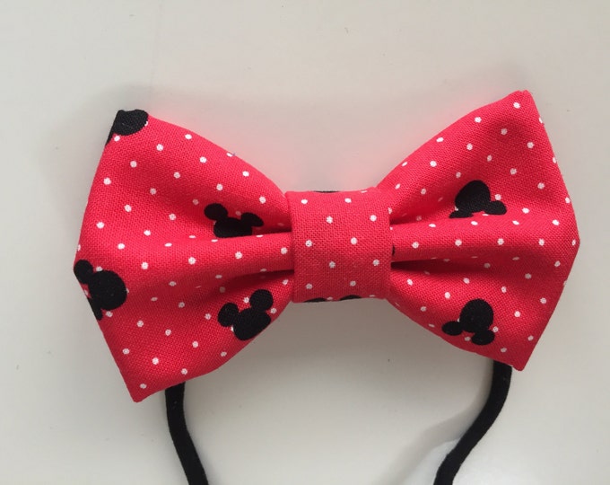 Baby girl bow headband / baby girl bow clip / fabric bow / toddler bow /bow tie - Noah Mickey Mouse Bow