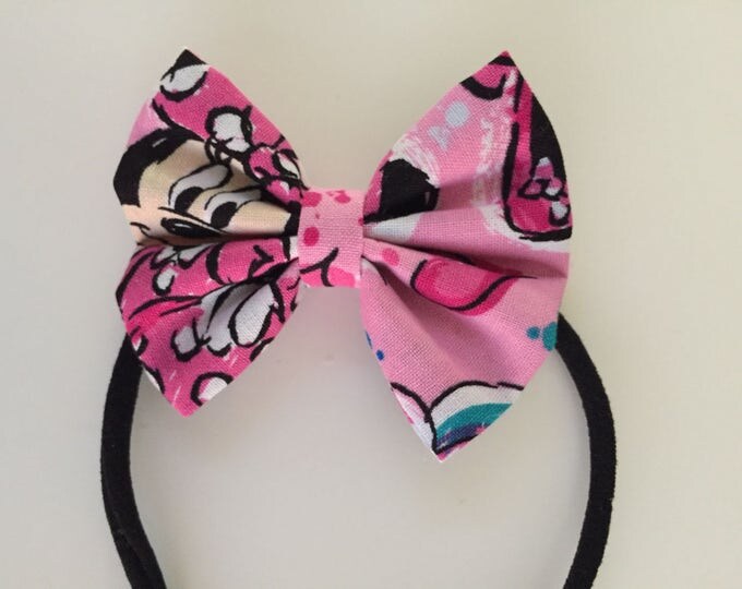 Minnie Mouse fabric hair bow or bow tie