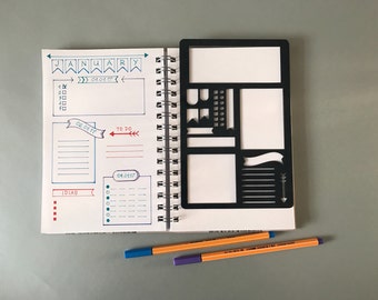 Script Alphabet Stencil, Bullet Journal Stencil, Planner Stencil, Script Letter Stencil - fits A5 journal & Midori Regular