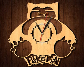Pokemon clock, Pokemon wooden clock, Pokemon HDF clock, Pokemon acrylic clock, wall clock, wood clock, home decor, Pokemon-1