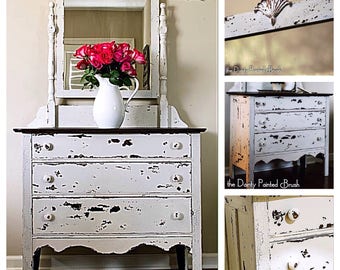 SOLD EXAMPLE...Painted furniture, custom order, shabby chic dresser, farmhouse dresser, vintage dresser, Chippy dresser, rustic