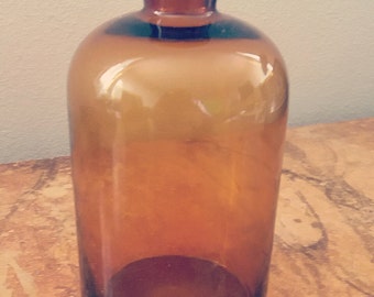 Amber glass bottle