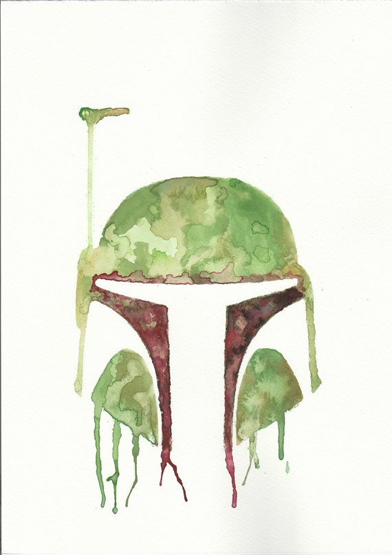 Items similar to Boba Fett Original Watercolour painting on Etsy