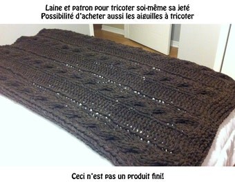 DIY knitting kit including wool and pattern to knit your own throw
