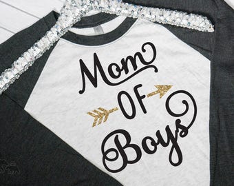 Mom Of Boys Shirt, Adult Women's Raglan Shirt, Mom Raglan, Unisex, Next Level Raglan, Shirts for Mom, Mom Life Shirt, Boy Mom