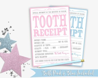 Tooth Fairy Letter | Tooth Fairy Tooth Receipt | Tooth Fairy Certificate | Tooth Fairy Note | Tooth Fairy Gift | Printable Instant Download