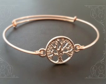 Family Tree Bracelet | Adjustable Bangle | Mother of the Bride Bracelet | Mom Bracelet | Gift for Grandma