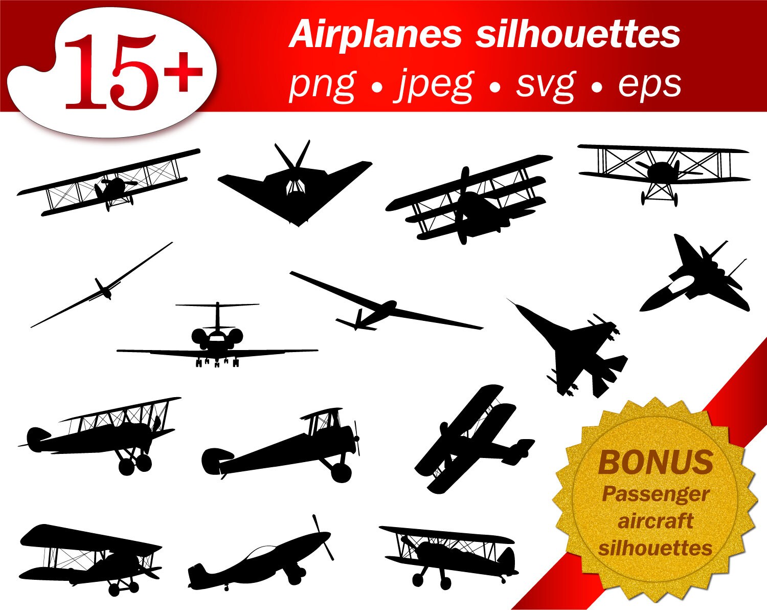 Download Planes svg silhouette airplanes png stencil cameo jet