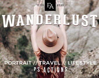 Wanderlust Photoshop Action - author portrait actions for travel and exploration photography, ps actions, Adobe Photoshop CS4, CS5, CS6, CC