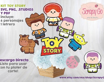 Centro de Mesa, Toy Story, Party Kids, Niños, Archivo de corte, Imprimible, Digital,Listo para Plotter de corte cameo, pdf, png,svg, Buzz