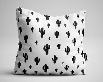 Cactus Throw Pillow, Black and White Pillow, Decorative Pillow, Pillow Cover, Throw Pillows, Throw Pillow Cover, Pillow Covers