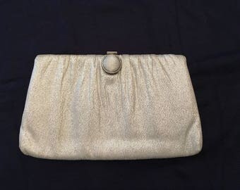 Vintage 1960s Silver Lame Evening Bag