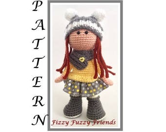 Amigurumi doll pattern, crochet doll pattern, pdf pattern, doll pattern