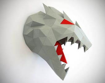 Dragon Papercraft, PDF template and instructions, 3Dpuzzle, Low Poly, Paper Dragon, Personalized puzzle, Game of Thrones, Dragon Trophy