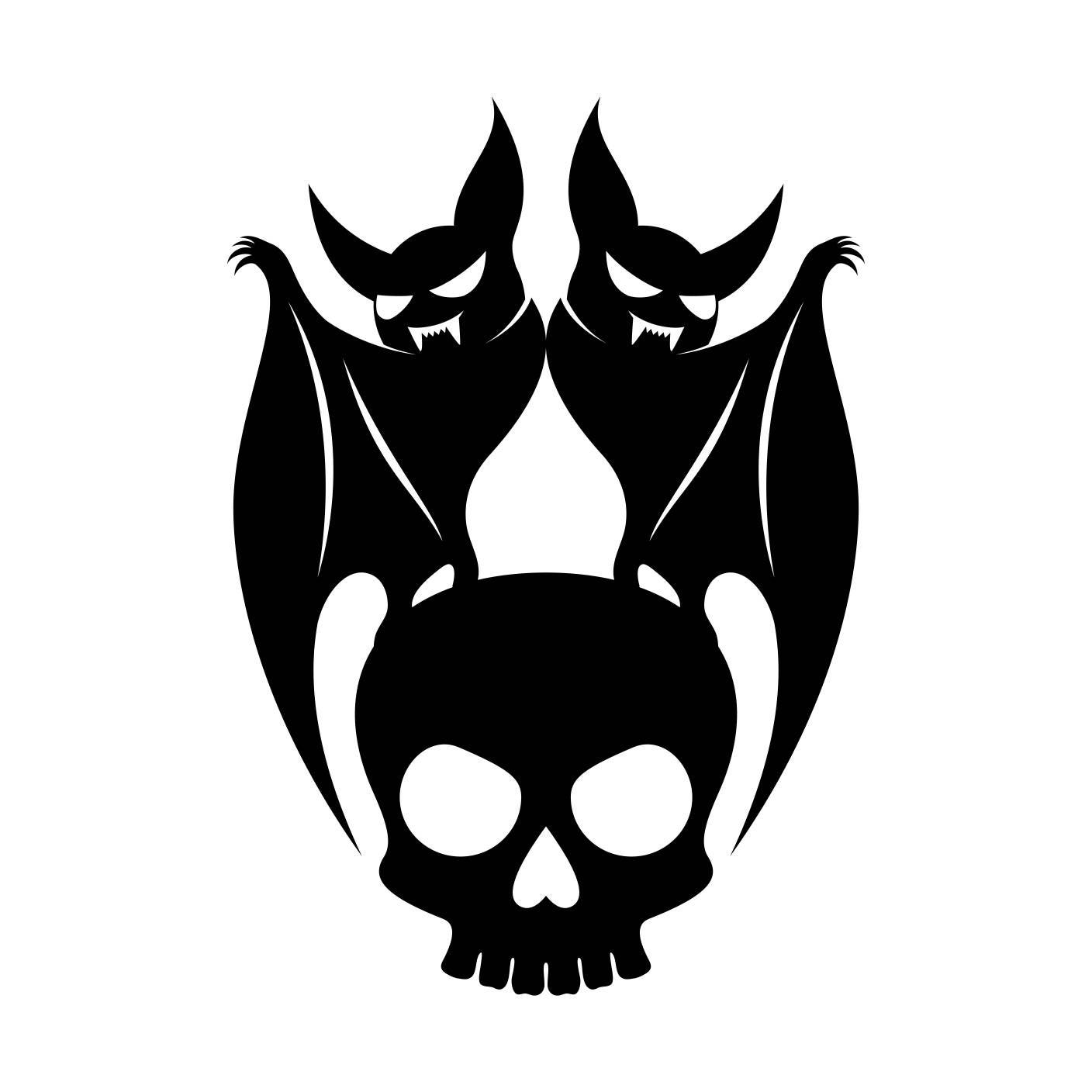 Download Skull Bat Halloween Graphics SVG Dxf EPS Png Cdr Ai Pdf Vector