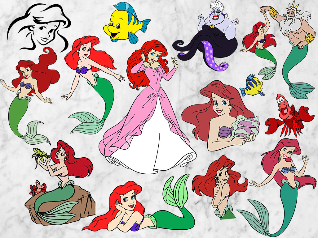 Princess Ariel SVG Little mermaid svg Ariel clip art The