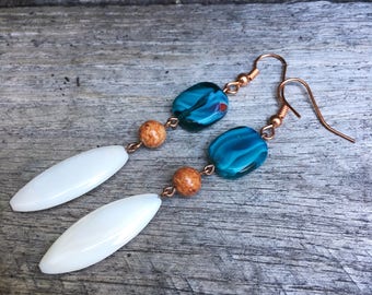 Mother of Pearl Copper Dangle Earrings 201742001
