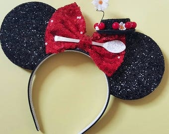 Mary Poppins Mouse Ears || Mouse Ears || Spoonful of Sugar Mouse Ears|| Mouse Ears Headband | Mary Poppins