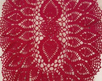 Red Oval Doily