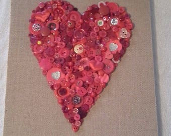 Red Heart Button Art