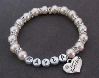 Junior Bridesmaid Bracelet,Junior Bridesmaid gift,Junior Bridesmaid Custom Name Bracelet,Will you be my junior bridesmaid, Free Shipping USA