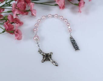 Girl's Pocket Rosary Teen Girl Rosary Woman's Rosary Pocket Tenner Pink Rosary Confirmation Gift for Girl RCIA Gift