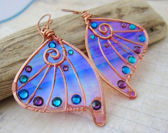 Sihaya Designs Faery Wing Earrings - Banshee - Iridescent Fairy Wing Jewelry